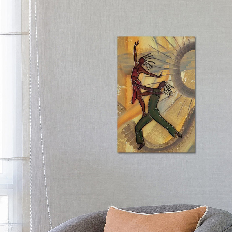 Danseurs par Fred Odle-impression, Pas de tapis, H 26 po x l 18 po x 1,5 po, Toile tendue