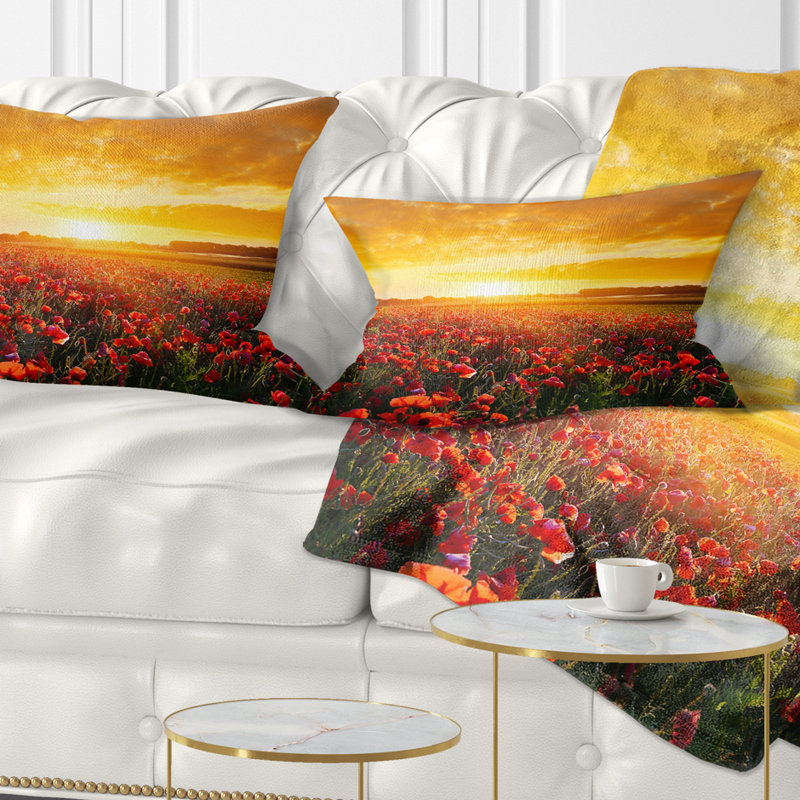 Coussin lombaire ablaze coucher de soleil Abstract