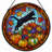 12"H Autumn Cat Stained Glass Window Panel
