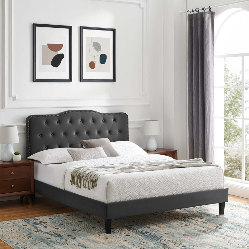 Modway Amber Platform Bed, Light Gray, Full