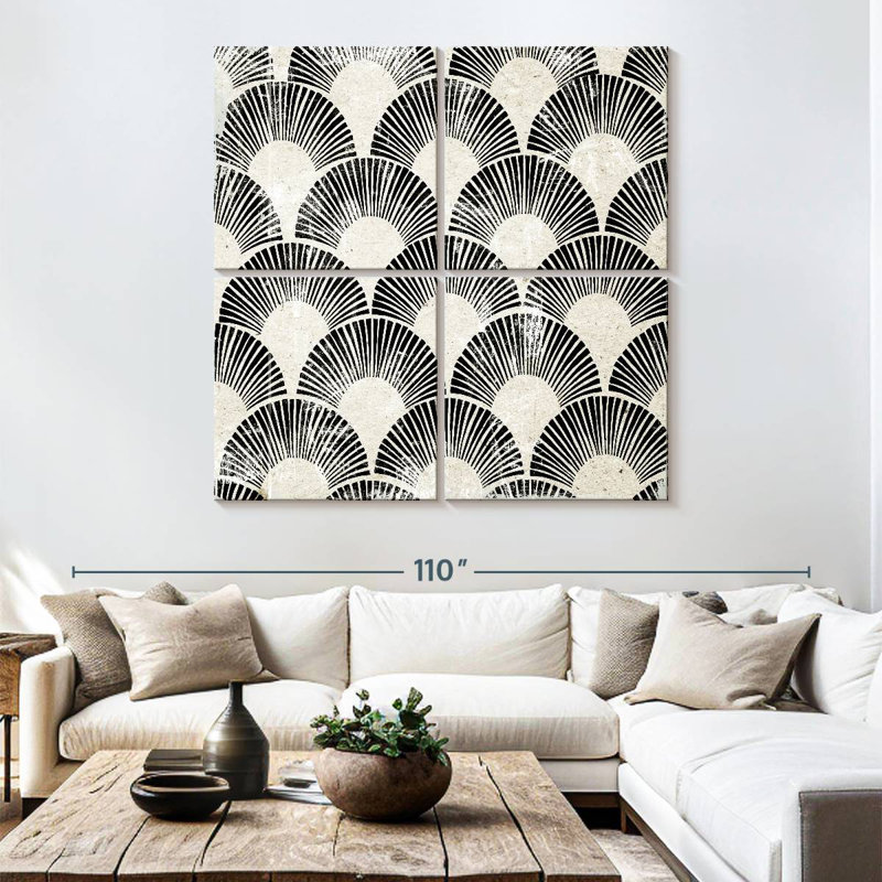White Art Deco I, 74" H x 74" W
