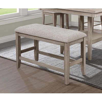 Banc rembourré en mélange de lin Rosembert