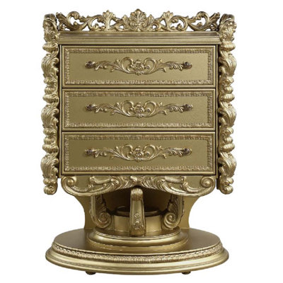 Commode 3 tiroirs Bernadette, finition dorée