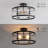 Hashvin Black 5-light Water Textured Glass Drum Flush Mount