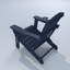 Chaise Adirondack pliante bleu marine en PEHD résistante aux intempéries avec porte-gobelet pour terrasse et jardin-117807816
