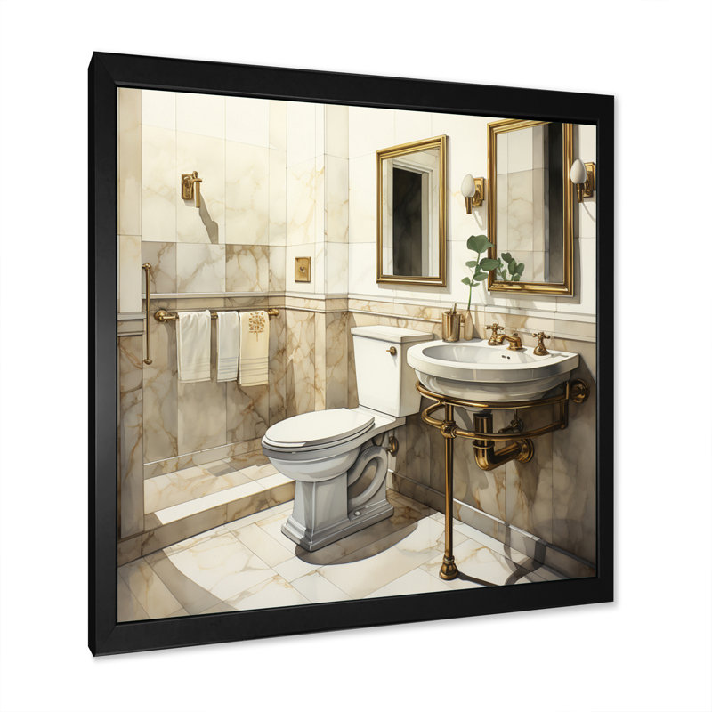 Toilet Sleek And Modern - Bath & Laundry Canvas Print, H 30 po x l 30 po x P 1 po, Cadre simple noir