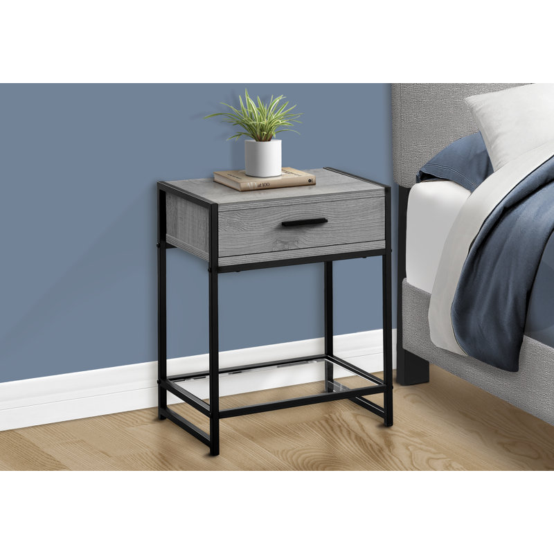 Hammons End Table with Storage, Gray