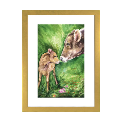 Vache et bébé, décoration murale pour enfants