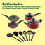 Batterie de cuisine rouge 12 pièces: des accessoires polyvalents pour une cuisine créative!