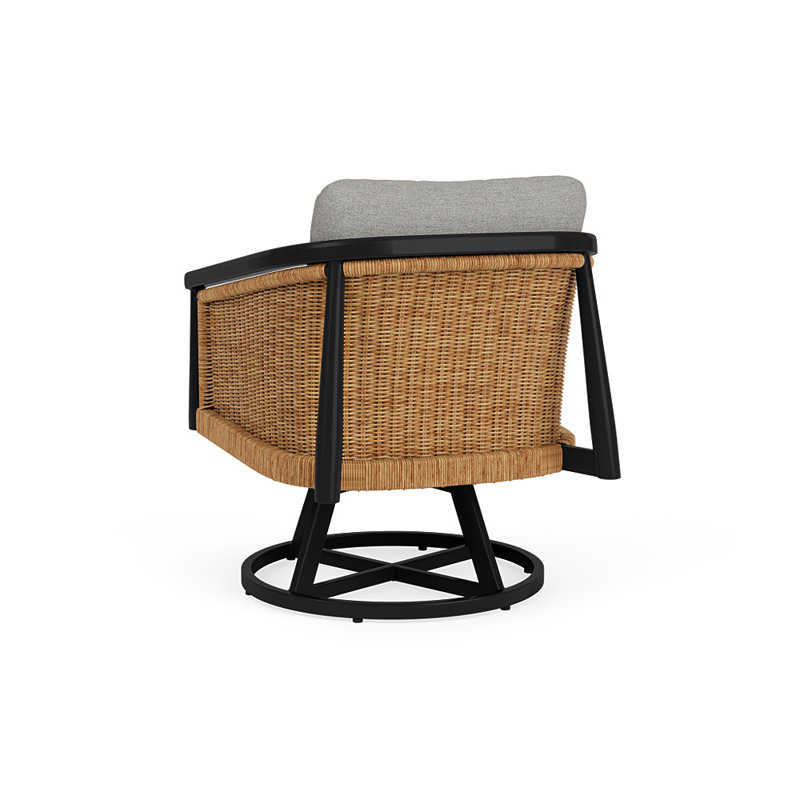Galloway Swivel Lounge Chair In Tortoiseshell Finish, Demo Stone