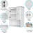Wood Wall Cabinet - White - Bathroom Medicine Cabinet, Wall-Mounted, Adjustable Shelf, Rustic Style, Multi-Room Use (Bathroom, Living Room, Kitchen)