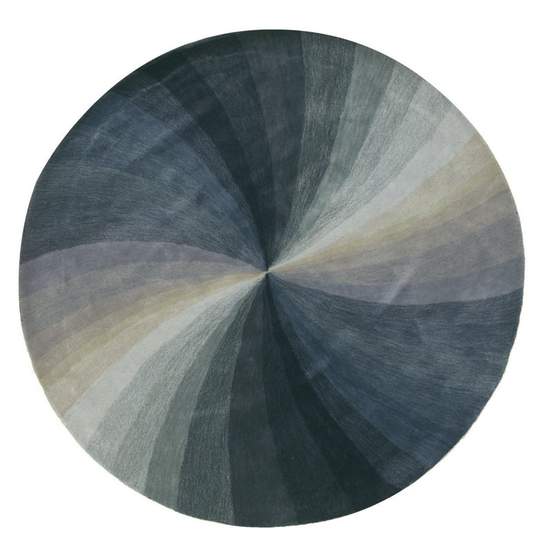 Hand Tufted Wool Area Rug in Blue, 5' x 8'
