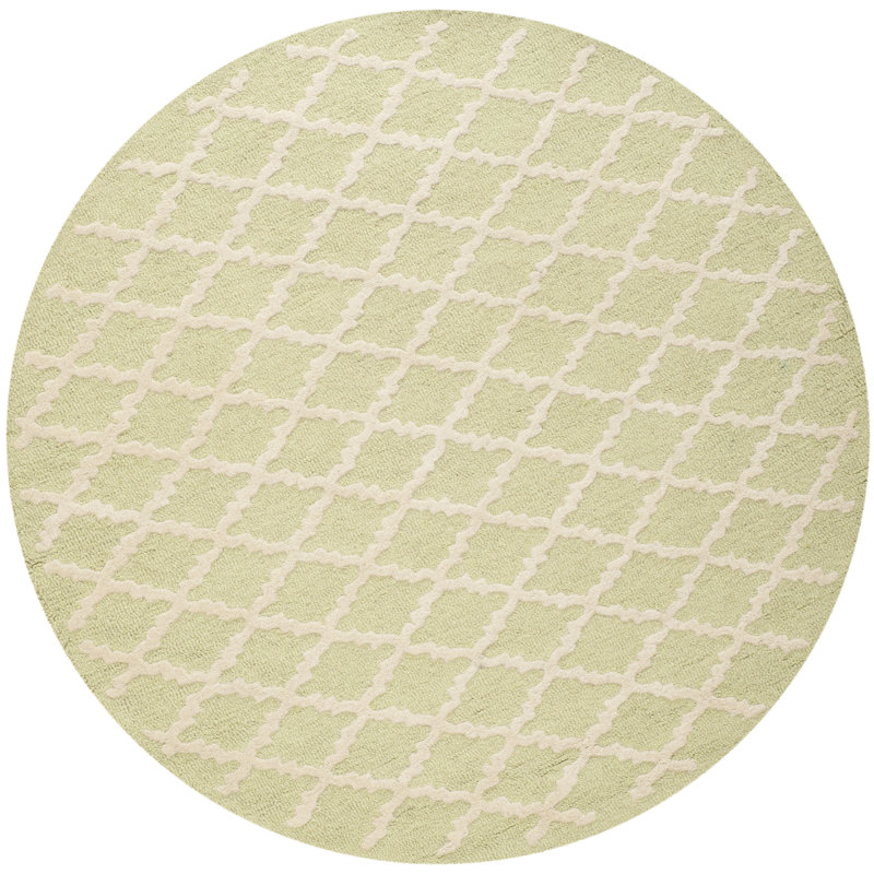 Ilion Cambridge Hand Tufted Wool Geometric Rug, Round 6'