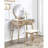 Maly Contemporary Wood Vanity And Stool Set-944593615