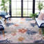 Tapis intérieur / extérieur à motif floral rose / gris Abdalah-2004133286