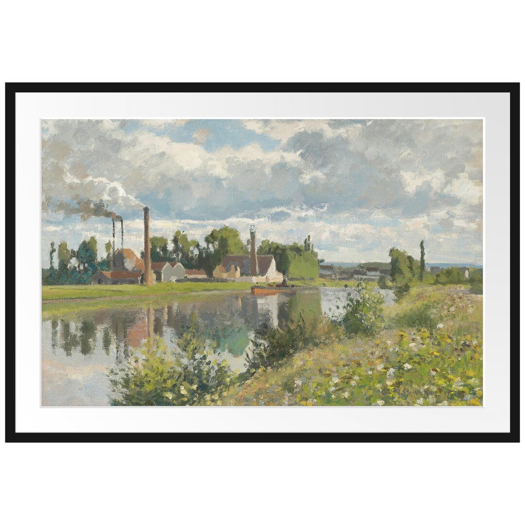 Gerahmter Kunstdruck Usine Au Bord De L'Oise Saint-Ouen-l'Aumône von Camille Pissarro