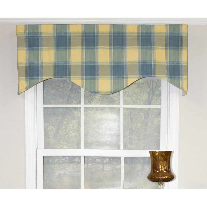 Duncaster Cotton Blend Plaid Scalloped Window Valance