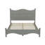 Structure de grand lit plateforme, support de style rétro en lattes de bois gris rétro, finition-1818085825