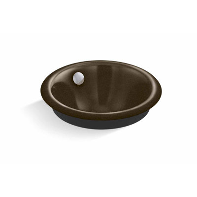 Lavabo de salle de bain circulaire en métal avec trop-plein Iron Plains®
