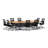 Rectangle 8 Person Flip Top 72'' L Modular Training Table and Chair Set with Casters and Modesty Panel and Cable Management