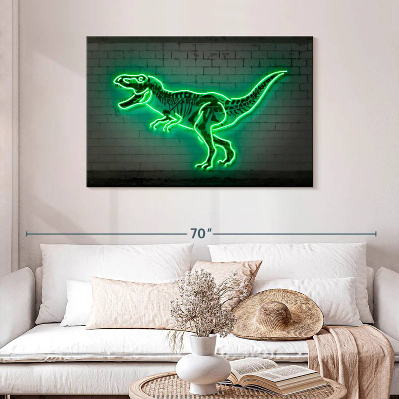 Neon T Rex, 30" H x 45" W