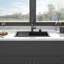 Évier 33 x 22 po en composite de quartz noir, évier solide et nettoyable 33 x 22 po, aspect granit, silencieux