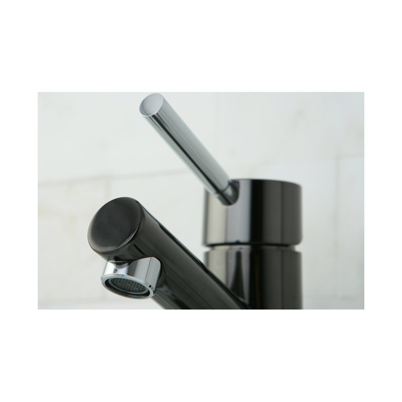Water Onyx Centerset Bathroom Faucet with Brass Pop-Up, Black Nickel/Polished Chrome