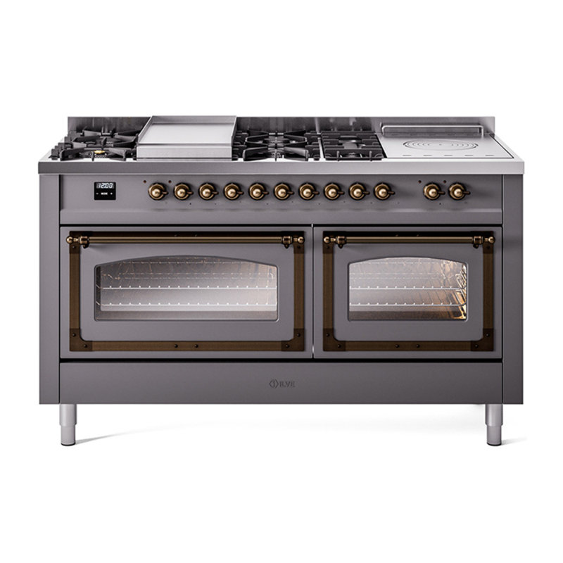 ILVE Nostalgie II Noblesse 60 po à 2 brûleurs, plaque chauffante, plaque de cuisson française, Gaz naturel