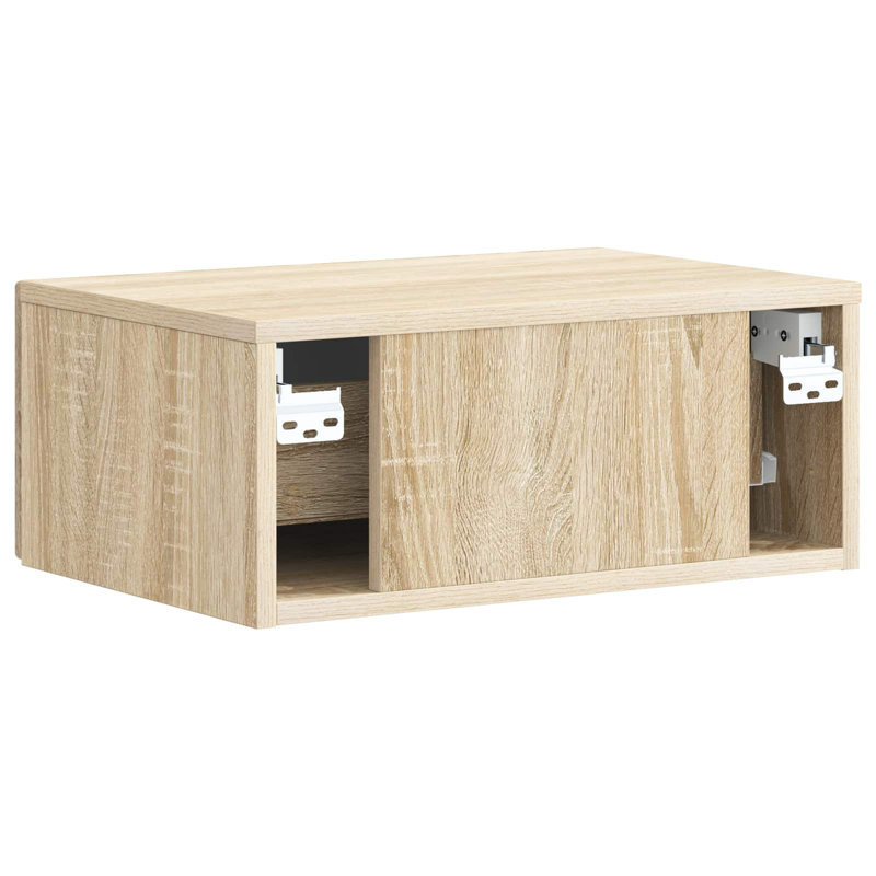 49cm W Manufactured Wood Bedside Table, Sonoma Oak