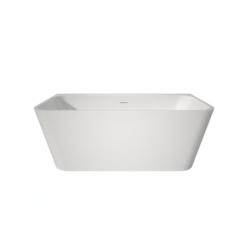 Baignoire de trempage autoportante 59 po en acrylique rectangulaire autoportante 59 po (blanc)