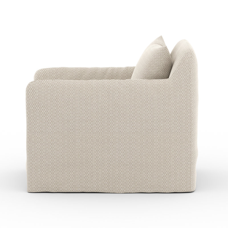 Dade Swivel Slipcovered Armchair, Faye Sand