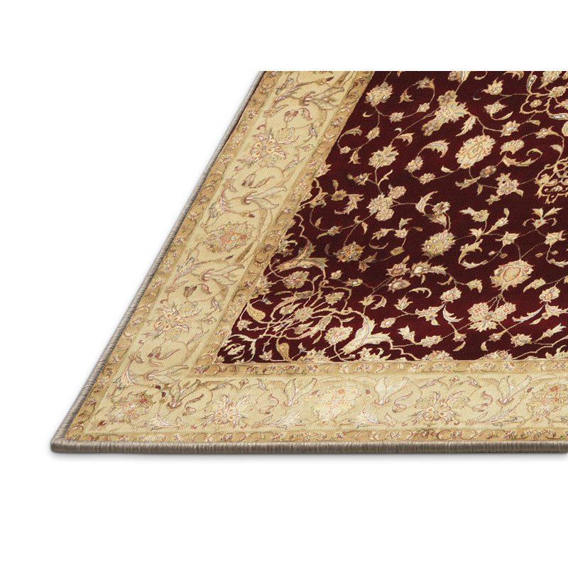 Tapis décoratif rouge à motif oriental Jaylynn, Rectangle 8 pi x 12 pi