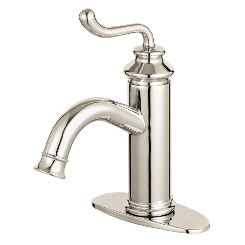 Kingston Brass Royale Single-Handle 1-Hole Deck Mount Bathroom Faucet with Push Pop-Up, Polished Nickel