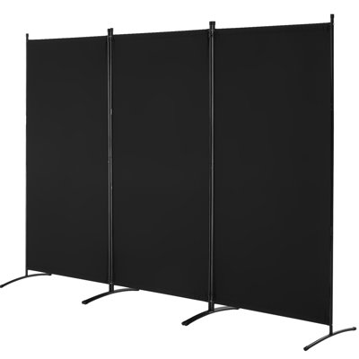 Paravent, paravent à 3 panneaux, écran d'intimité pliable et paravent de séparation portable, cloisons autoportantes pour bureau, chambre à coucher, salon, noir