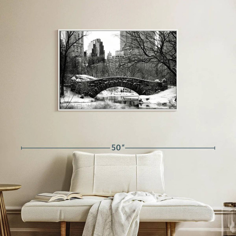 Central Park BW, Cadre flottant blanc, 37 po x 25 po