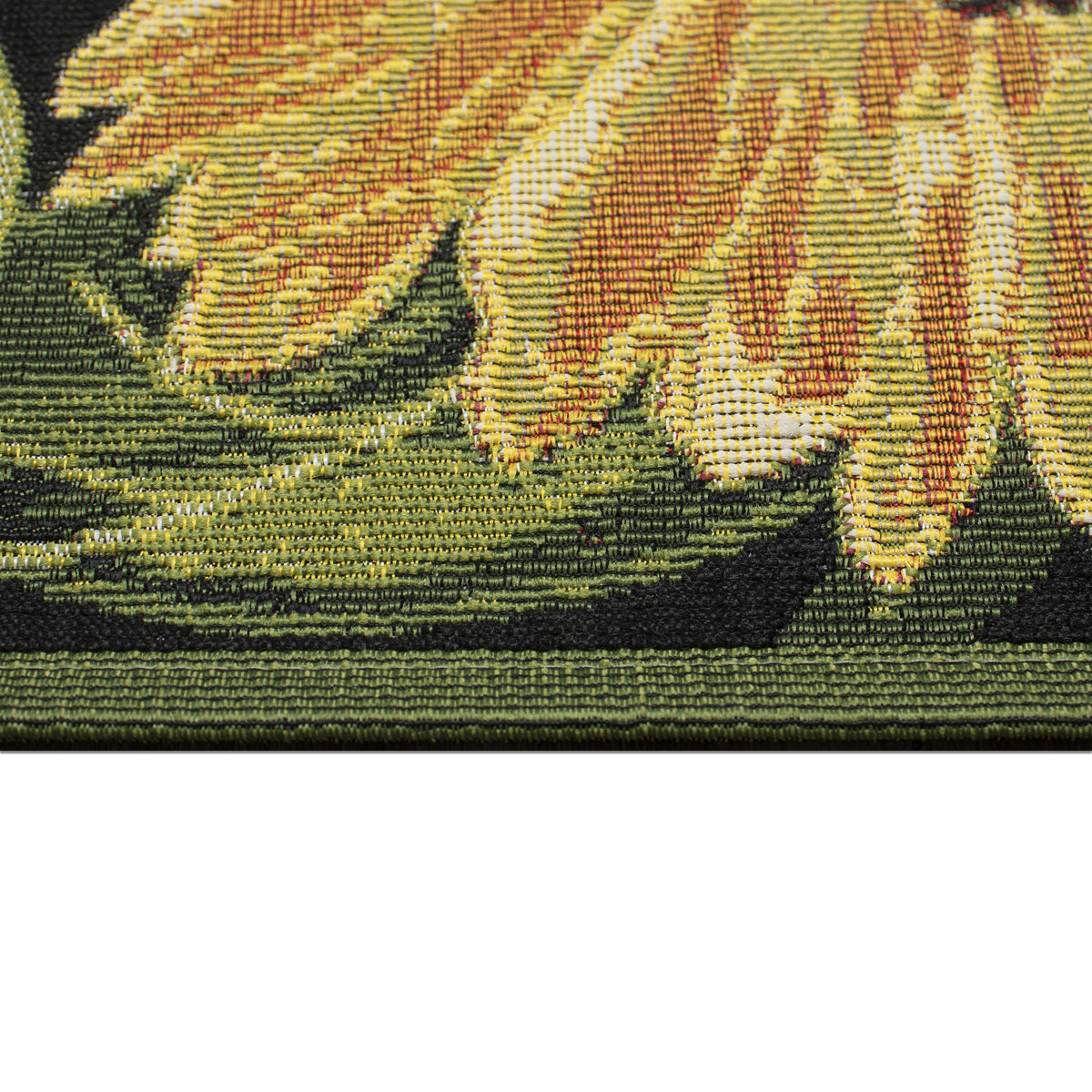 Lark Manor™ Akera Sunflowers Indoor/Outdoor Rug Black & Reviews | Wayfair