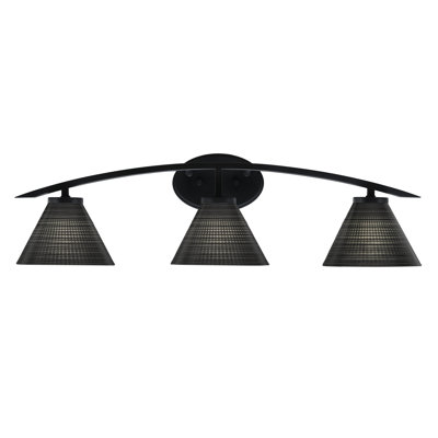 Kurve 3 Light Bath Bar With 7" Matrix Glass