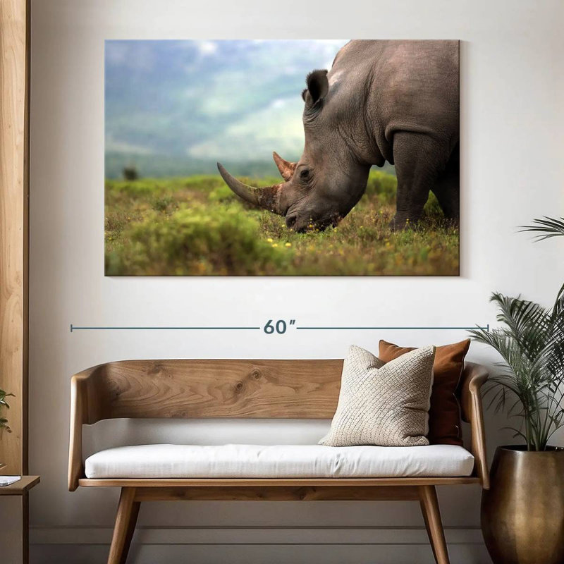 Rhinocéros en voie de disparition Brampt, H 34 po x l 51 po