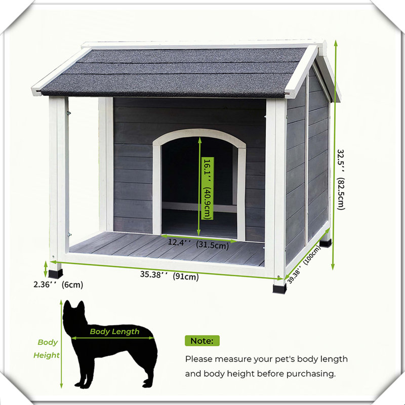 Niche pour chien d'extérieur en bois imperméable, coupe-vent, chaude, facile à assembler