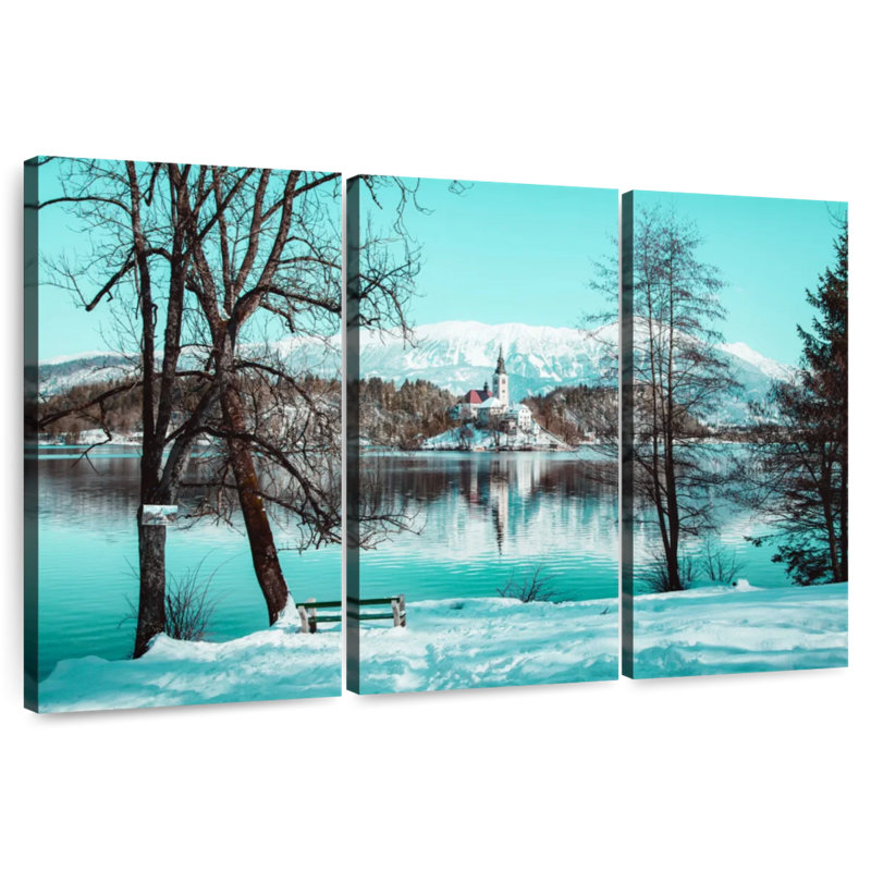 Alvord Castle And Bled Island Lake, 32" H x 50" W