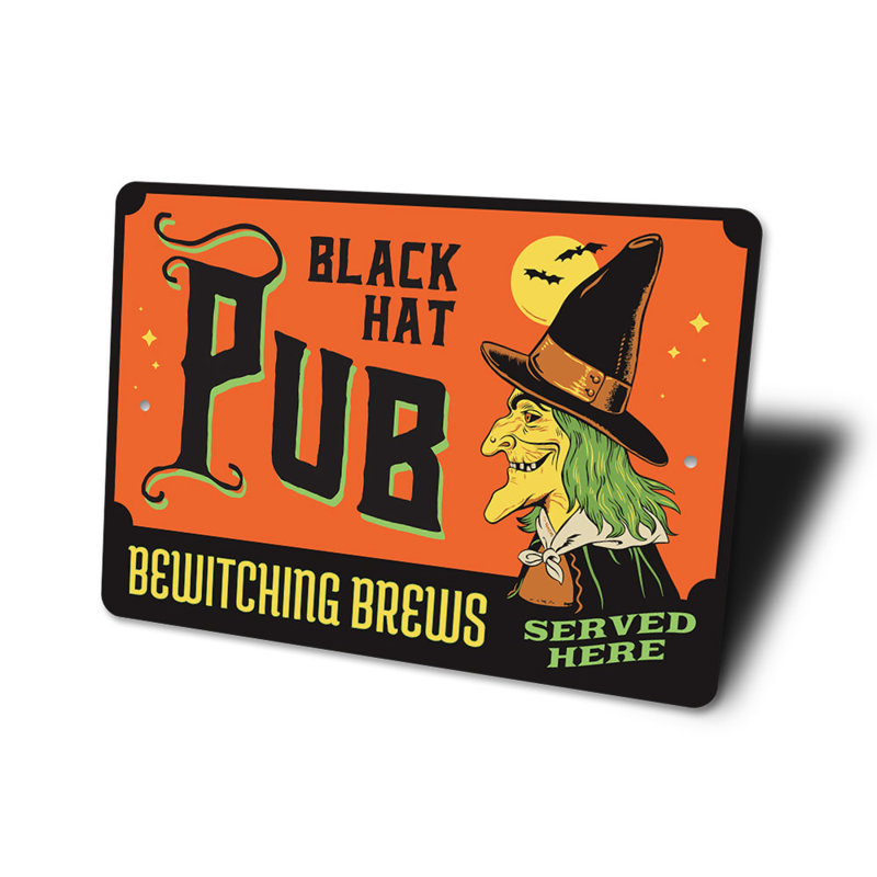 Plaque en aluminium Black Hat, H 10 po x l 14 po x P 0,04 po