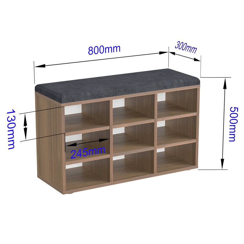 9 Pair Shoe Storage Bench