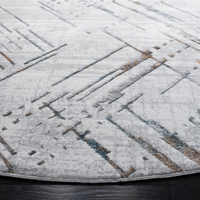 Tapis à motif géométrique Sonoma Performance, Rond 6 pi 7 po