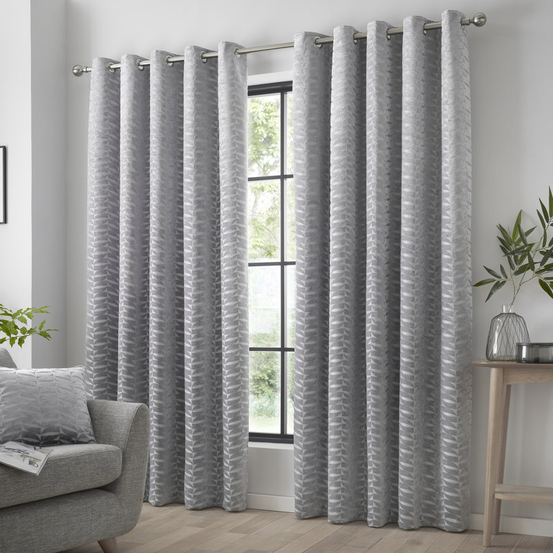 Kendal Room Darkening Curtain Pair, Width 168 x Drop 229 cm, Silver