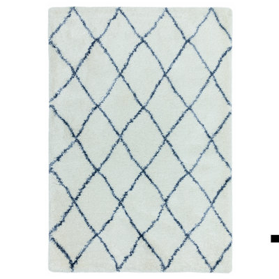 Manilow Berber Shaggy Ivory/Blue Rug