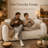 Modern Compressed Bean Bag Sofa No Assembly Required 2-seat Loveseat Sofa-1199857527