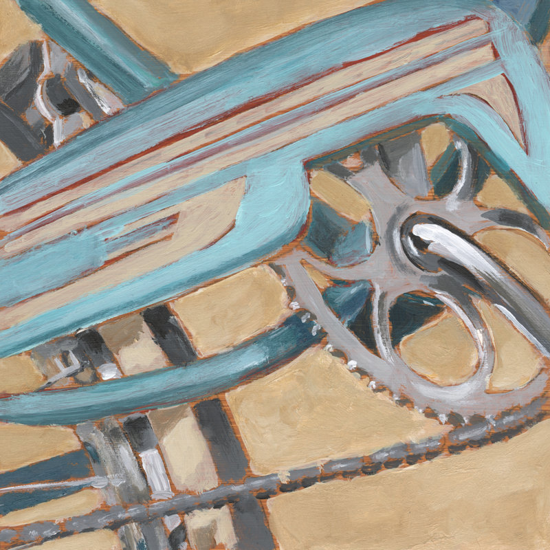 Retro Cycle III by Ethan Harper - Wrapped Canvas Painting, 30cm H x 30cm W