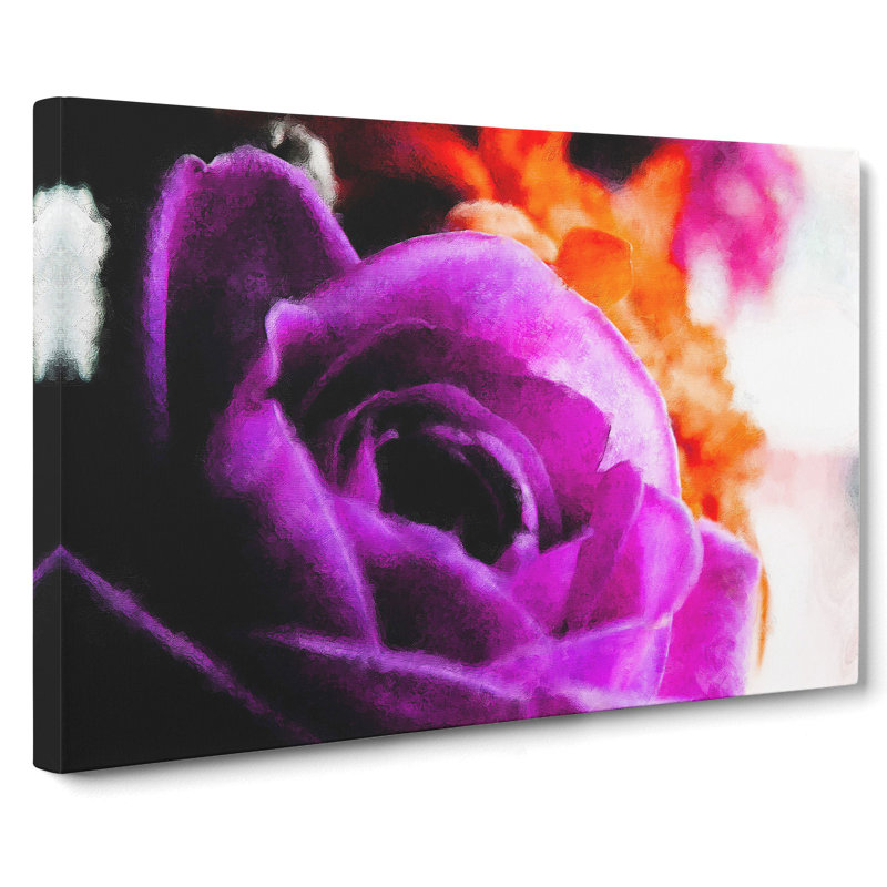 Purple Rose Flower Vol.5 - Wrapped Canvas Painting, 40cm H x 60cm W x 3cm D