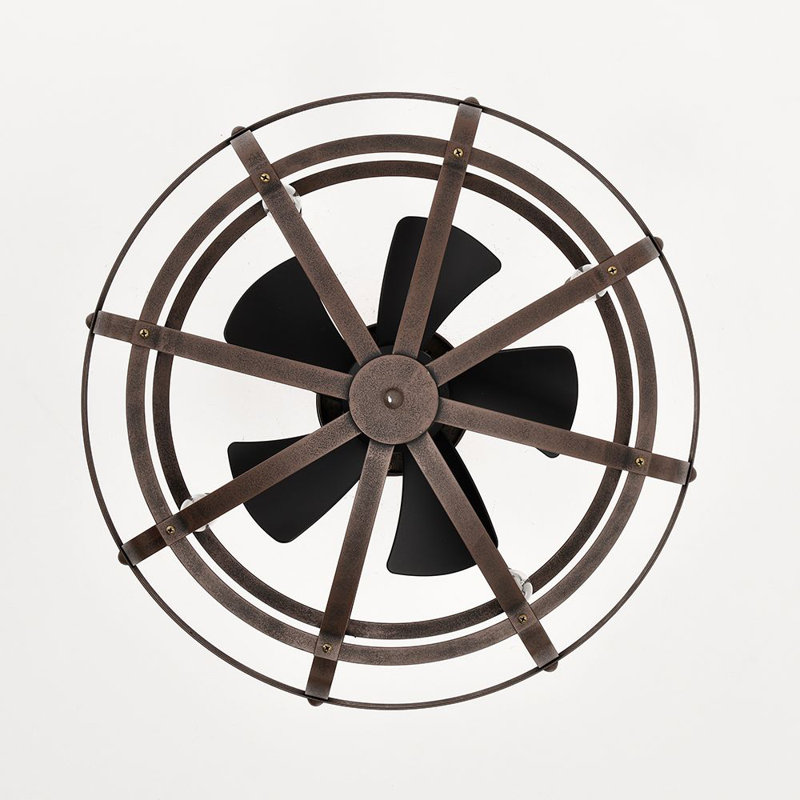Fradel Ceiling Fan with Light Kit, Antique Brown