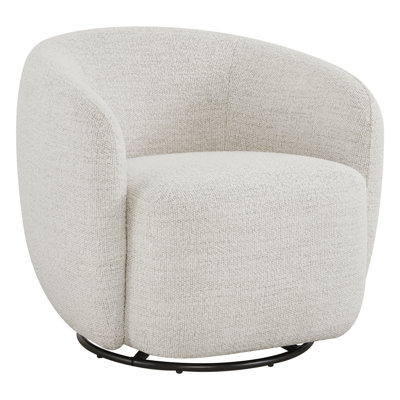 Fauteuil d'appoint pivotant moderne avec dossier moulant et base en métal, rotation à 360 °